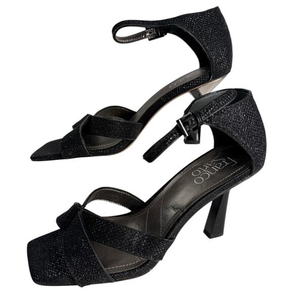 Franco Sarto Shoes - Franco Sarto Women's Size 9 Rania 2 Stiletto Square Cut‎ Out Heels Black Shimmer